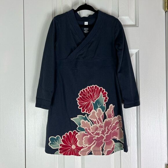 Tea Collection Girls Navy Dress Size 4 - Picture 1 of 3